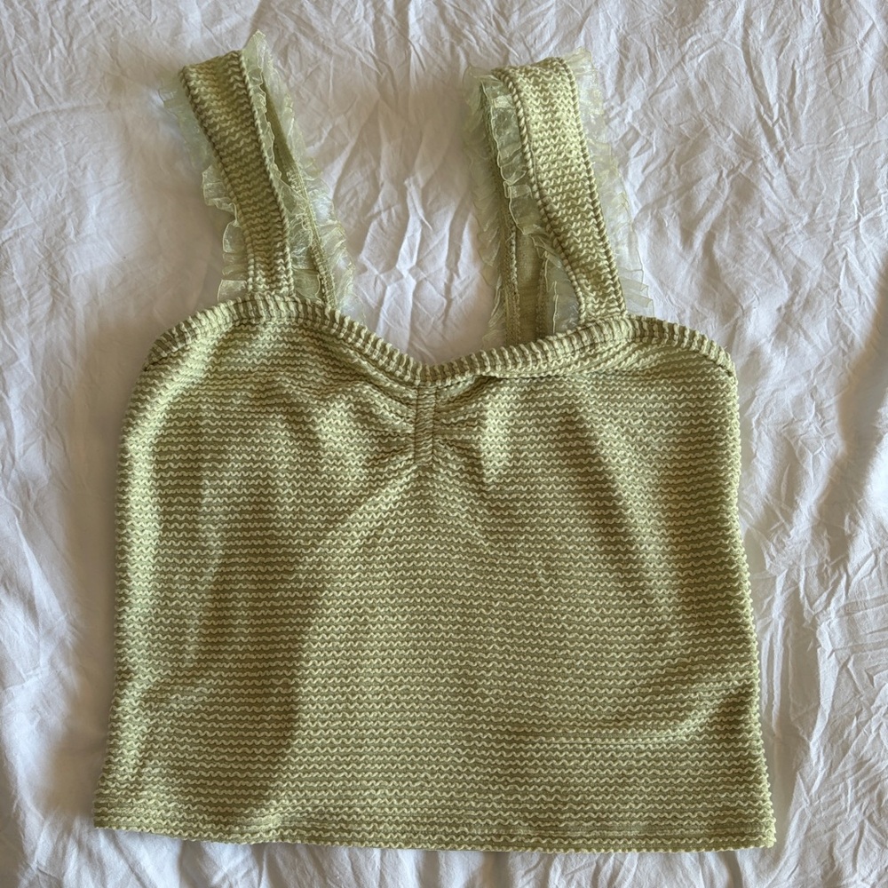 Moa Moa Light Green Textured Camisole